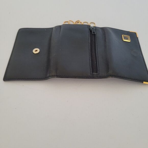 Dunhill Key Case Hooks Holder Wallet Logo Black Trifold Designer Coin Retro - Picture 8 of 10